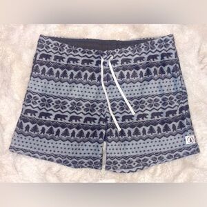 Chubbies Heather Grey Midwinter Nights Dreams Bear Fair Isle Fleece Shorts XL